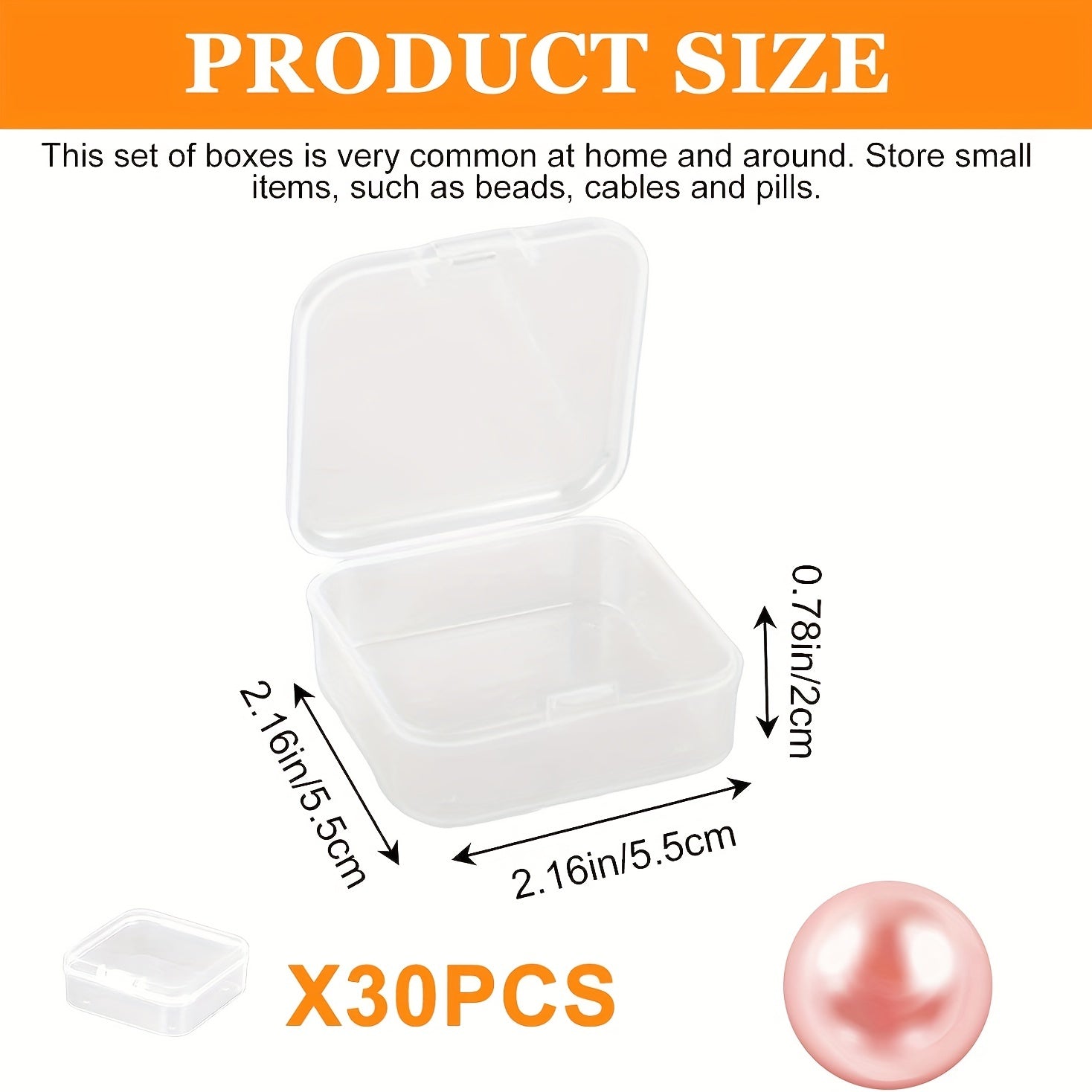30pcs Clear Stackable Small Storage Box Toy Organizer with Lids