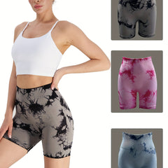 Tie Dye High Waist Hip Lifting Yoga Shorts Women's Activewear