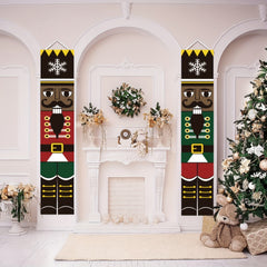 Life Size Nutcracker Outdoor Xmas Decor Soldier Model Banners