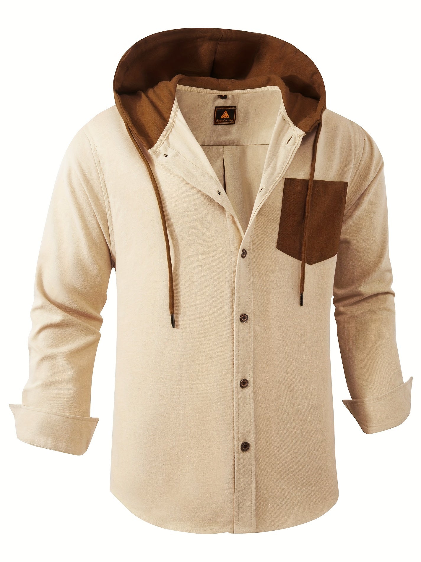 Men's Hooded Long Sleeve Shirt for Autumn