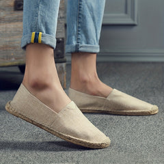 Breathable Espadrille Flat Shoes Closed Toe Canvas Shoes Women's