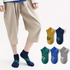 Kids Mesh Breathable Crew Socks for Boys & Girls, 5 Pairs