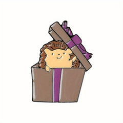 Hedgehog Reading Book Brooch - Animal Alloy Corsage