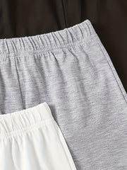 Toddler Girls Elastic Waist Track Shorts Set