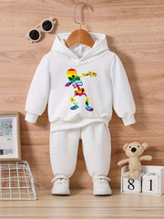 Toddler Colorful Skull Graphic Halloween Outfit Set