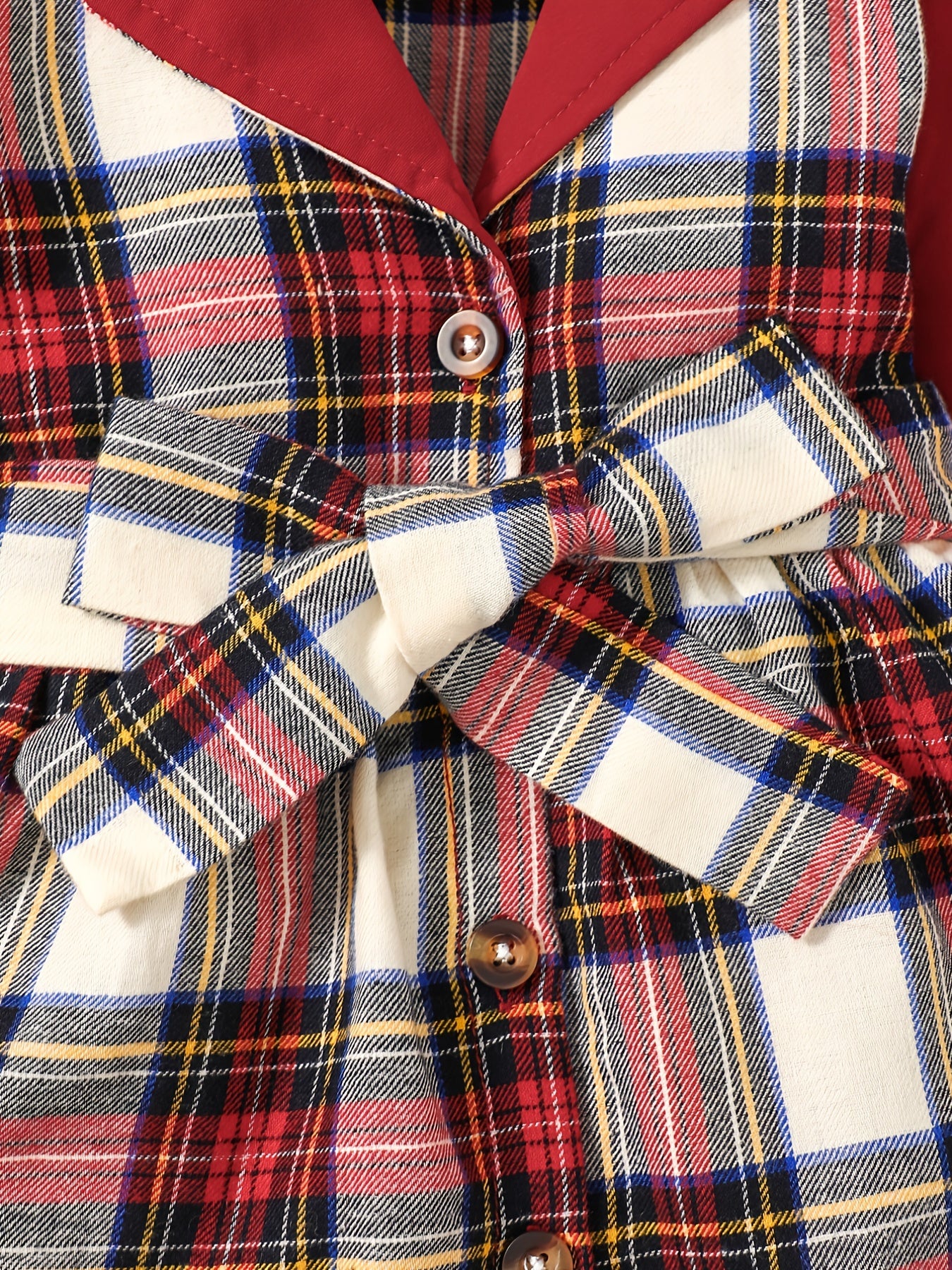 Plaid Patchwork Winter Vintage Windbreaker Dress for Toddler Girls