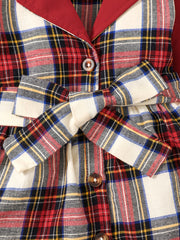 Plaid Patchwork Winter Vintage Windbreaker Dress for Toddler Girls