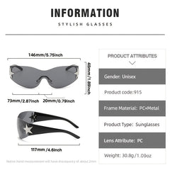Y2K Punk Hip Hop Star Sunglasses for Women