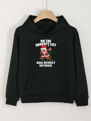 Christmas Cartoon Print Hoodie for Girls