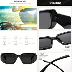 Men's Vintage Square Frame Polarized Sunglasses UV Protection