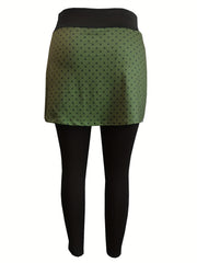 Polka Dot High Rise Stretch Skirted Pants