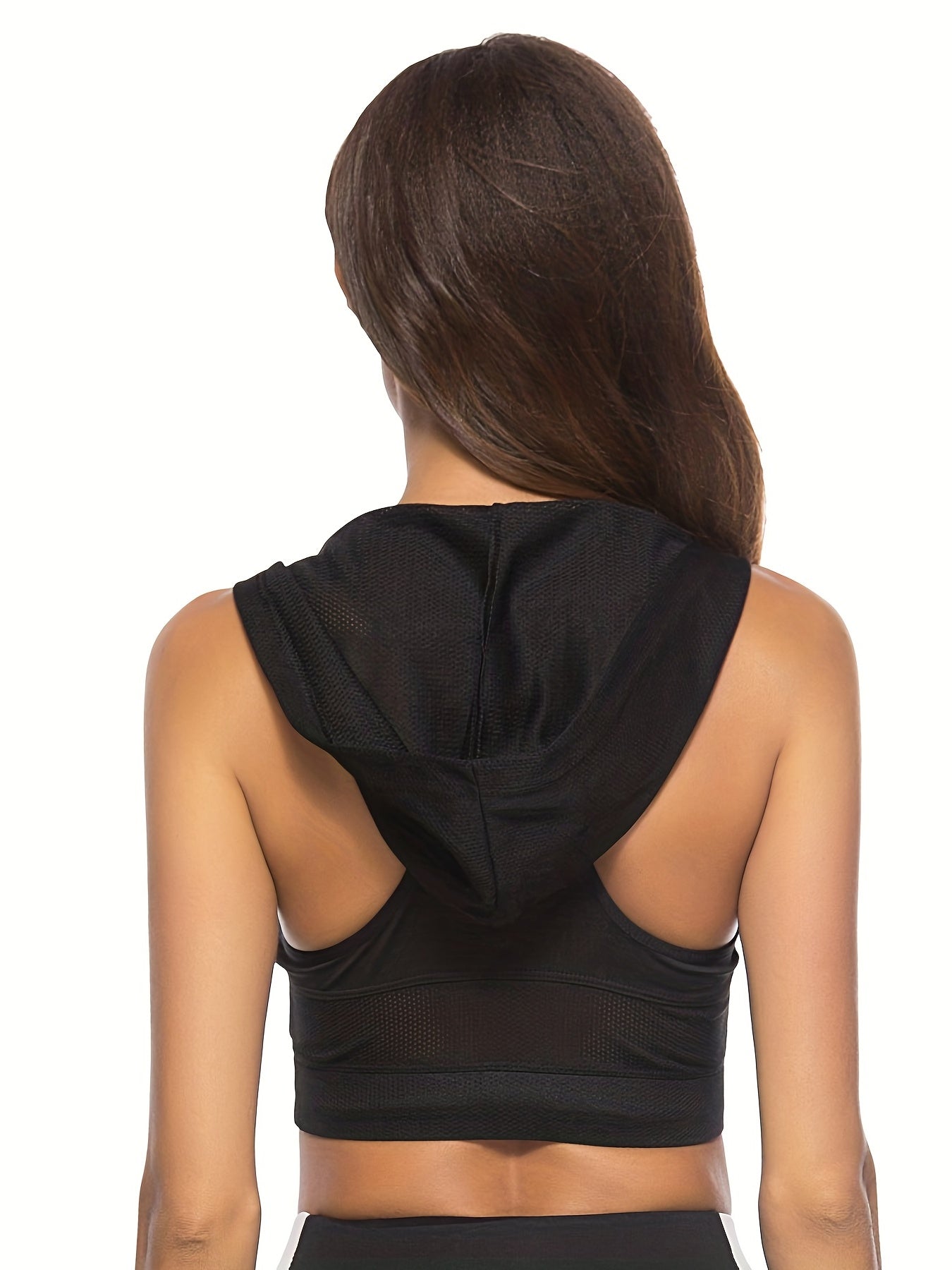 Seamless Hooded Sports Bra Comfy & Breathable Tank Bra