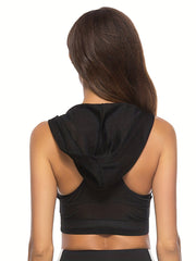 Seamless Hooded Sports Bra Comfy & Breathable Tank Bra