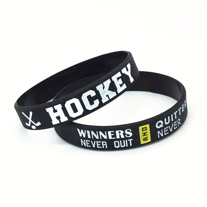 Hockey Win Victory Believe Silicone Bracelets Sports Rubber Wristband
