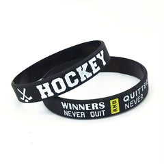 Hockey Win Victory Believe Silicone Bracelets Sports Rubber Wristband
