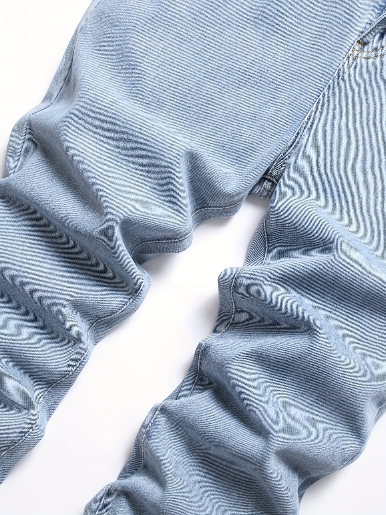 Mens Embroidered Ox Head Jeans Straight Regular Denim Jeans
