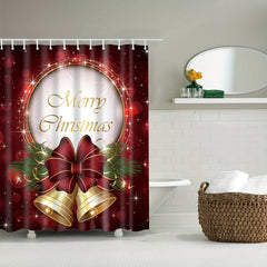 Christmas Bell Shower Curtain Happy Kids Year Decoration