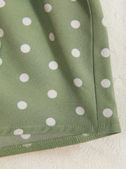 Girls Polka Dot Lace Up Belt Shorts for Summer