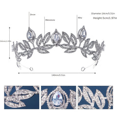 Rhinestone Baroque Crown Hairband Silver Tiara Wedding Birthday Hair Accessories
