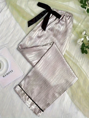 Striped Bow Front Home Wear Pants