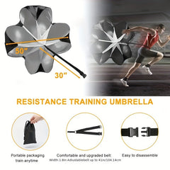 Football Agility Ladder Set with Resistance Umbrella, Cones, Stakes