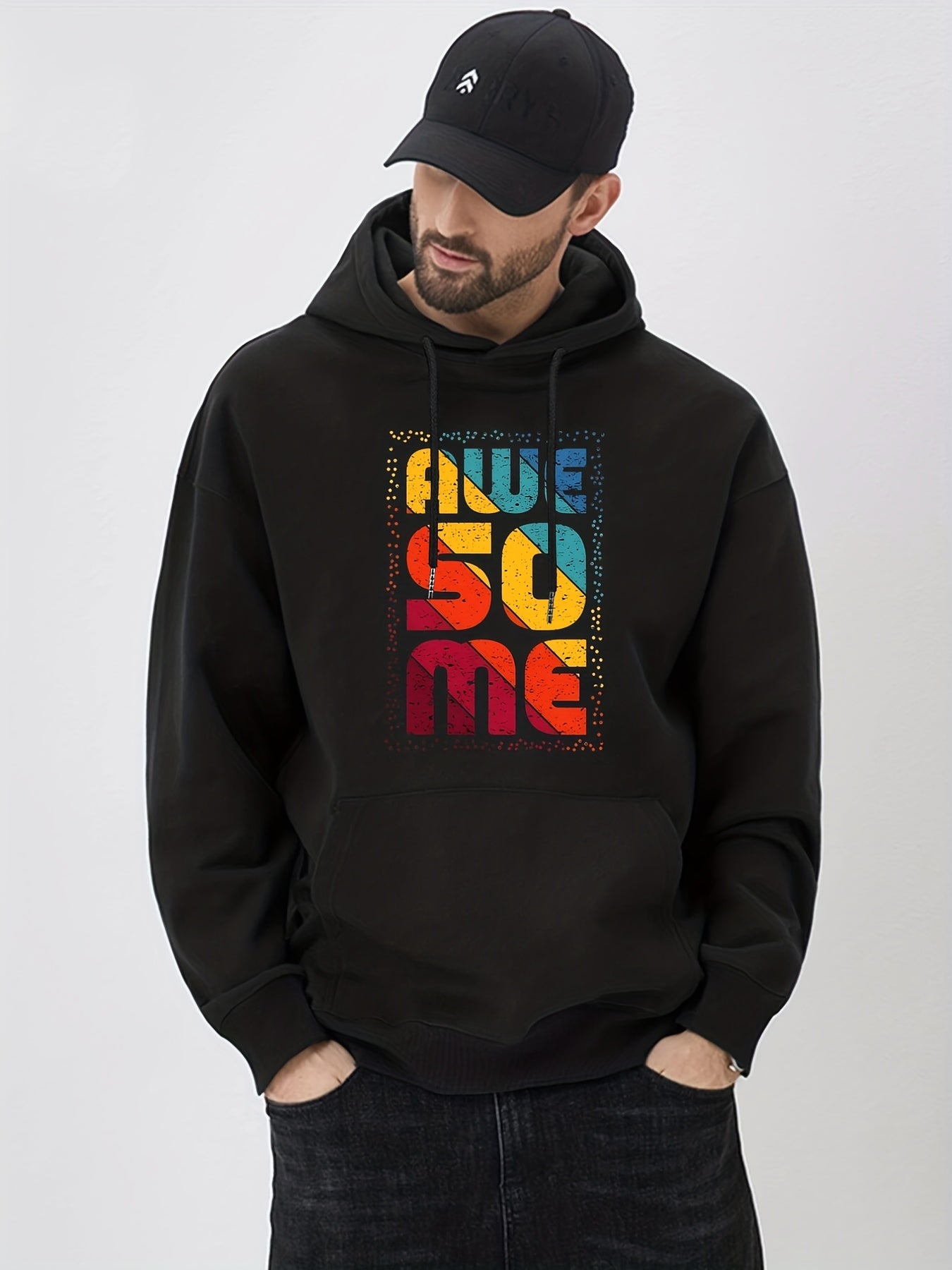 Men's Graphic Pullover Hoodie with Kangaroo Pocket