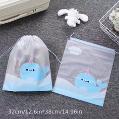 2pcs Portable Shoe Drawstring Storage Bag - Dust Proof Translucent Shoe Bag