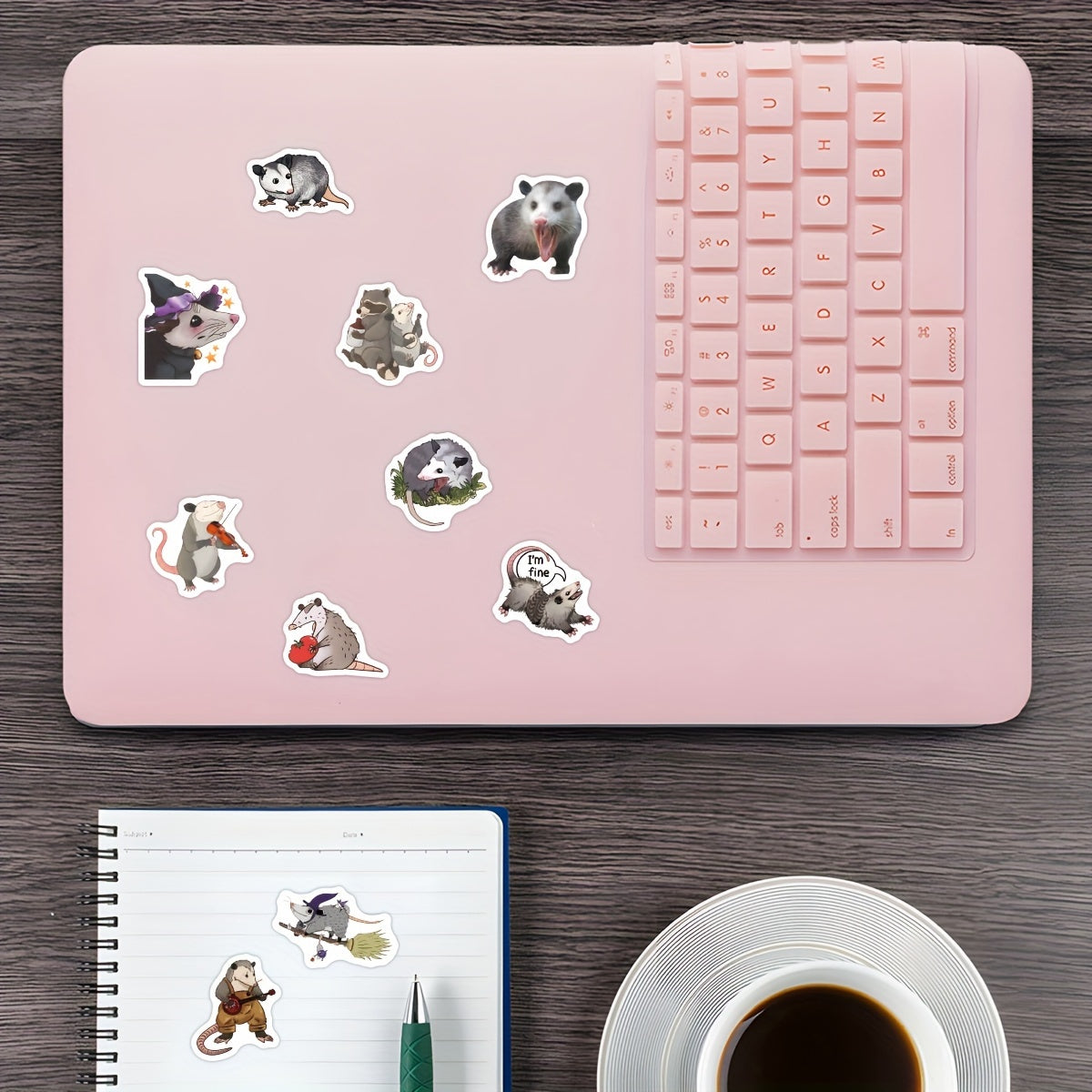 500pcs Possum Stickers Roll Vinyl Opossum Possums For Auto Wall Laptop Truck