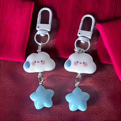 Cute Cloud Star Keychain for Bags or Keys