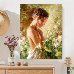 2pcs Backlit Girl and Deer Hidden in Flowers DIY Acrylic Painting Kit