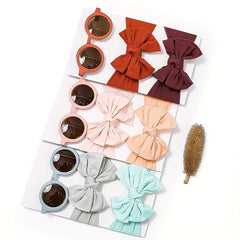 Kids Summer Sunglasses & Bows Headband Set