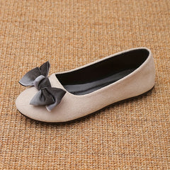 Women's Bowknot Flat Shoes Slip On Soft Sole Shoes Dress Ballet Flats