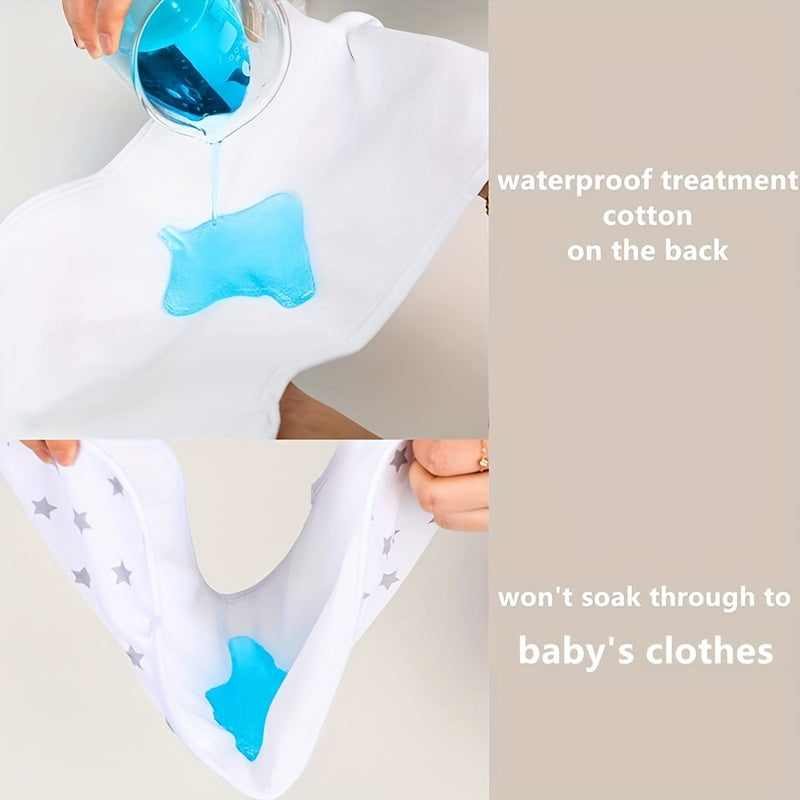 5pcs Waterproof Baby Cotton Bibs for Drooling Teething