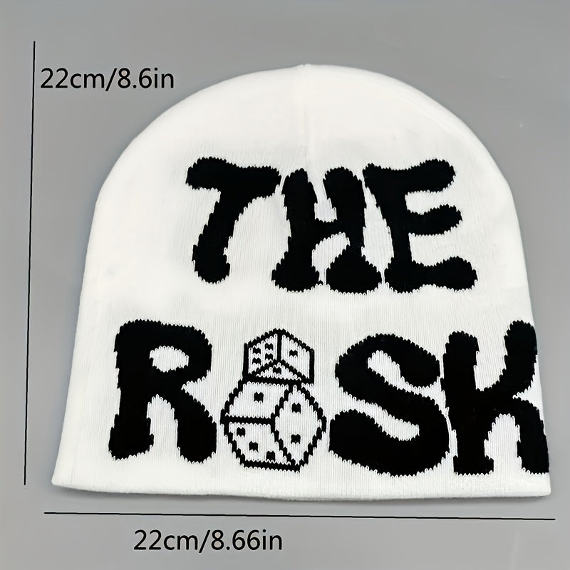 Y2K Letter Jacquard Beanie Hip Hop Knitted Skull Cap