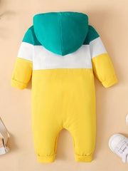 Baby Boy MINI Block Hooded Jumpsuit