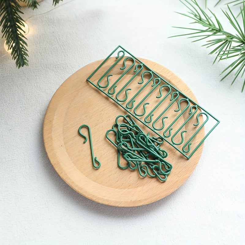 50pcs Green Christmas Party Hooks for Tree and Window Decorations