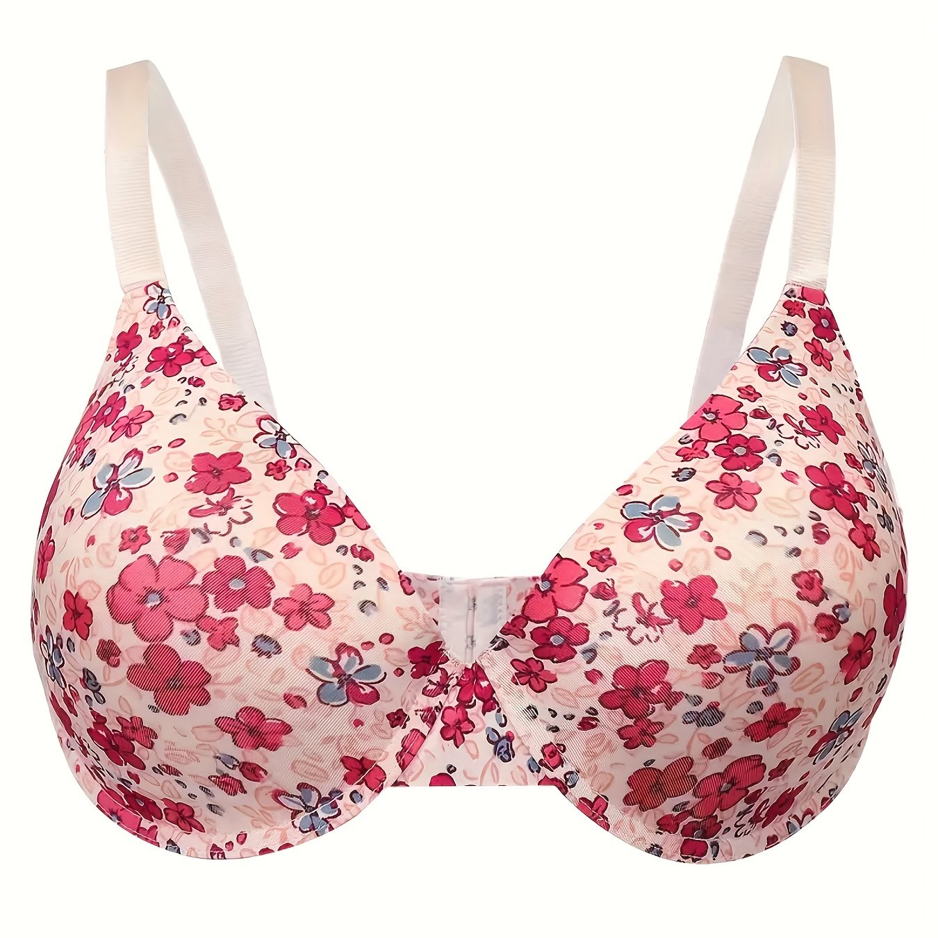 Floral Print Molded Cup Full Cover Padded Bralette