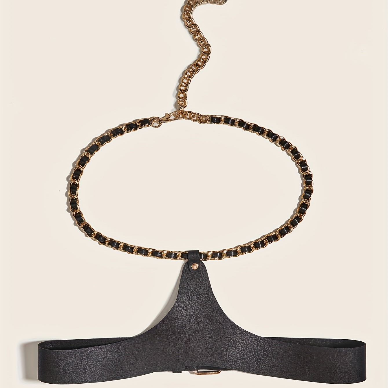 Punk Necklace Harness PU Belt Hip Hop Chain Waistband Chest Belt Suspenders