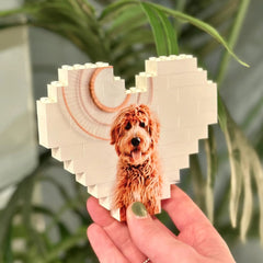 Personalized Heart Shaped Photo Building Blocks Acrylic Puzzle Gift for Dad
