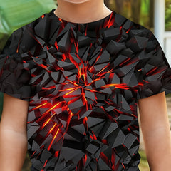 Boys' 3D Geometry Graphic T Shirt for Summer Outdoor Activities