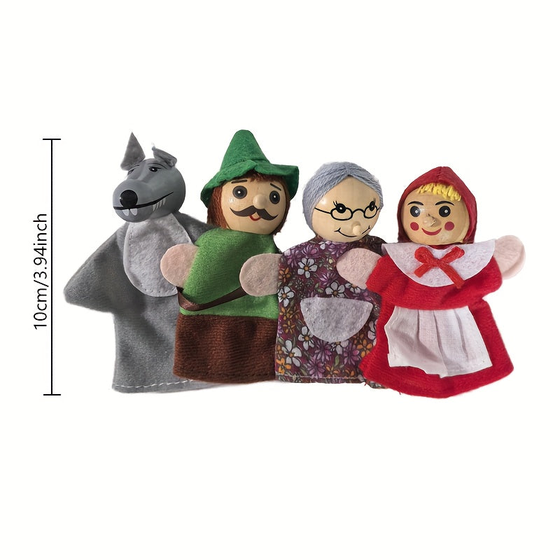 3 Little Pigs & Big Bad Wolf Finger Puppets Set Storytelling Toys