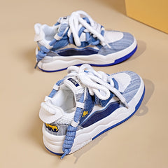 Women's Chunky Sneakers Lace Up Flat Heighten Skate Shoes