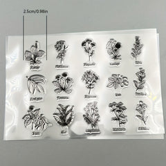 Transparent Plant Silicone Stamp for DIY Handbook Seal