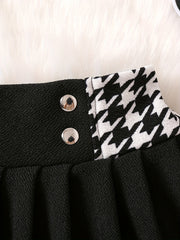 Toddler Girls Houndstooth Pleated Skirt Kids Summer Clothes