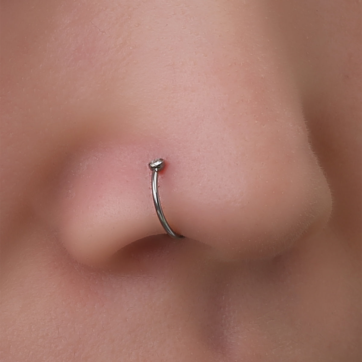 Zircon Nose Ring Stainless Steel Cartilage Body Piercing Jewelry