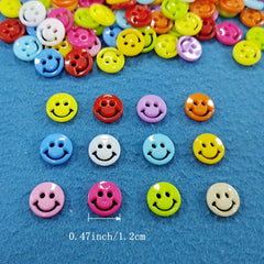 50pcs Mixed Smile Plastic Buttons for DIY Children's Clothing Accessories
