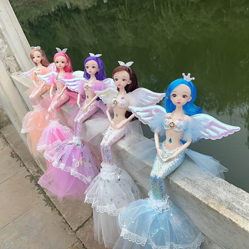Mermaid Doll Toy 17 72 Inch 3D Eye Princess Doll Wedding Doll
