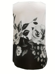 Floral Print V-Neck Tank Top
