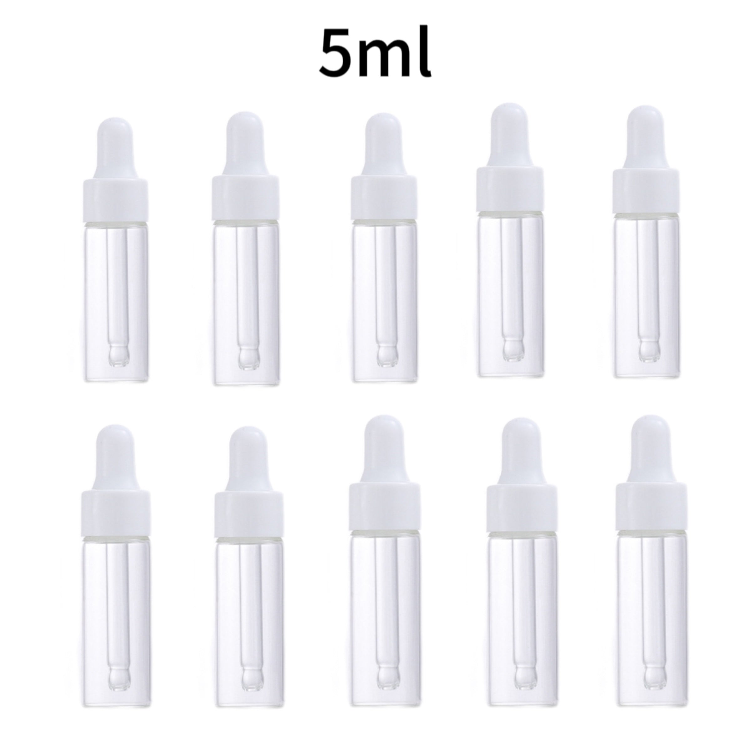 10pcs Clear Glass Dropper Vials for Essential Oils Perfume Travel