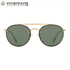 VIVIENFANG Round Polarized Aviator Sunglasses For Men UV Protection